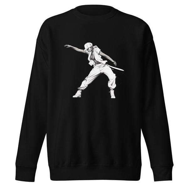 Movements of Joy: Black Woman Dancing Unisex Premium Sweatshirt - Embrace the Rhythm of Diversity!