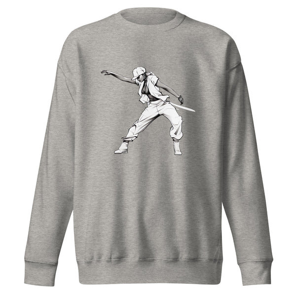 Movements of Joy: Black Woman Dancing Unisex Premium Sweatshirt - Embrace the Rhythm of Diversity!