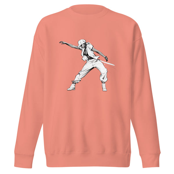 Movements of Joy: Black Woman Dancing Unisex Premium Sweatshirt - Embrace the Rhythm of Diversity!