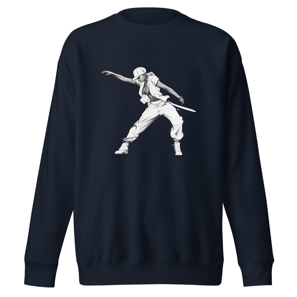 Movements of Joy: Black Woman Dancing Unisex Premium Sweatshirt - Embrace the Rhythm of Diversity!