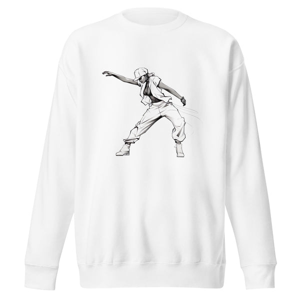 Movements of Joy: Black Woman Dancing Unisex Premium Sweatshirt - Embrace the Rhythm of Diversity!