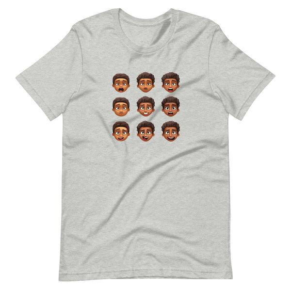 Express yourself with our Brown Skin Face Emojis T-Shirt - Perfect for the Emoticon Enthusiast!