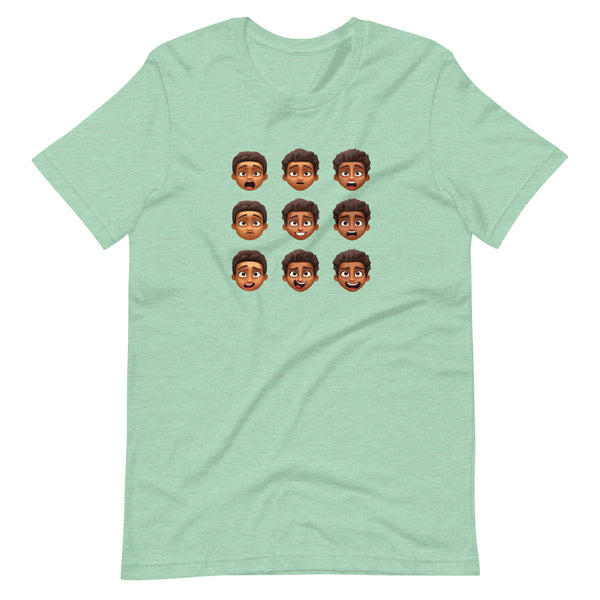 Express yourself with our Brown Skin Face Emojis T-Shirt - Perfect for the Emoticon Enthusiast!