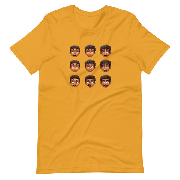 Express yourself with our Brown Skin Face Emojis T-Shirt - Perfect for the Emoticon Enthusiast!