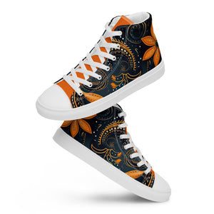 Trendy South African Shweshwe Women's High Top Canvas Shoes - African Heritage Meets Contemporary Fashion